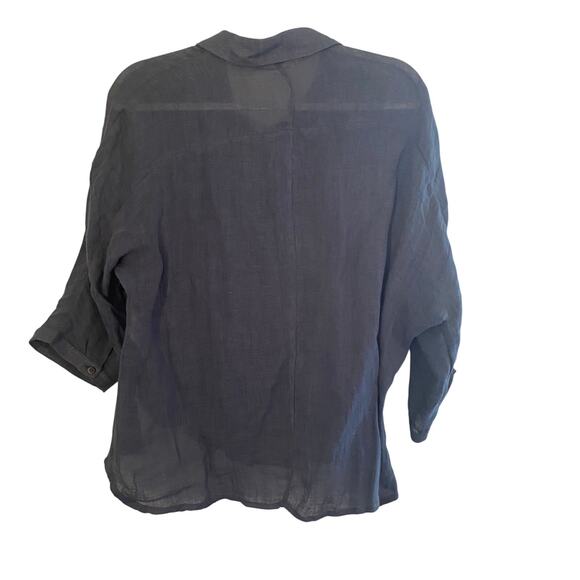 Fate by LFD 100% Linen Blouse Blue Womens Size Small - Picture 3 of 8